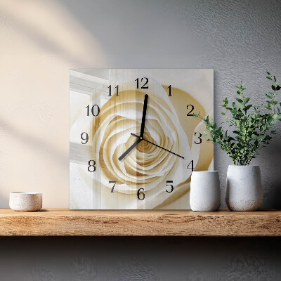 Square wall clock Rose