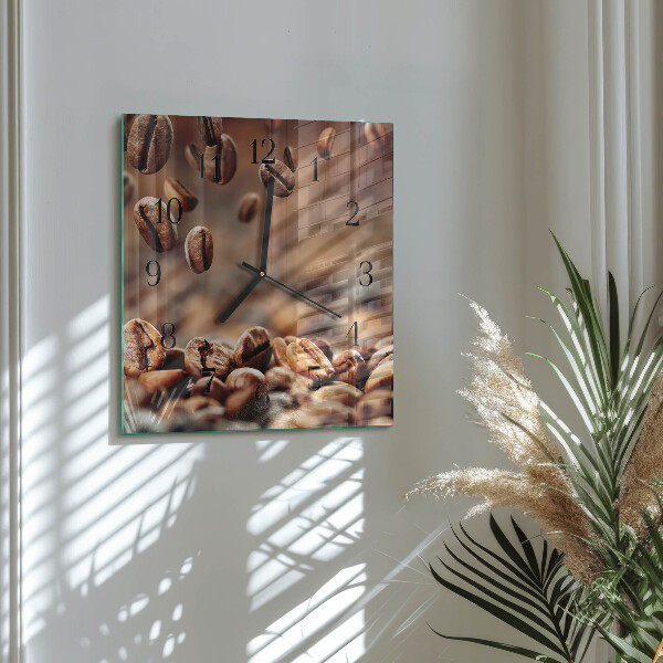 Square wall clock Coffee Beans