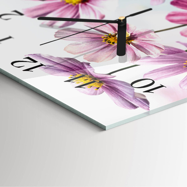 Square wall clock Flowers