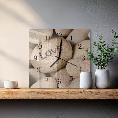 Square wall clock Stones
