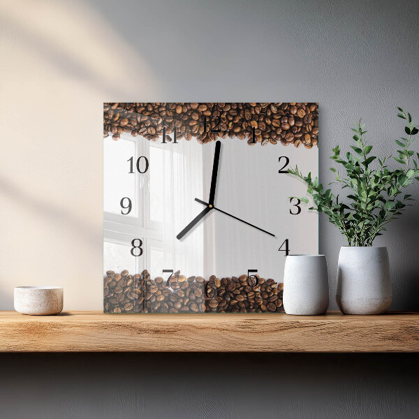 Square wall clock Coffee Beans