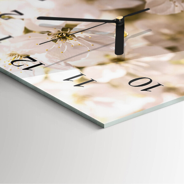 Square wall clock Flowers
