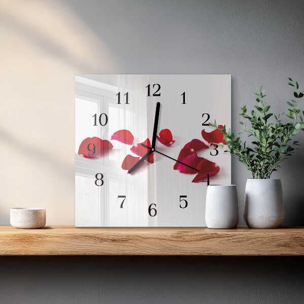 Square wall clock Rose Petals