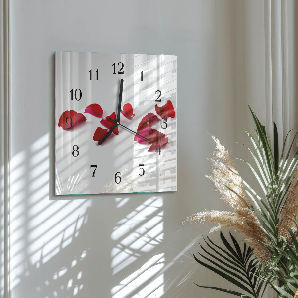 Square wall clock Rose Petals