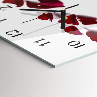 Square wall clock Rose Petals