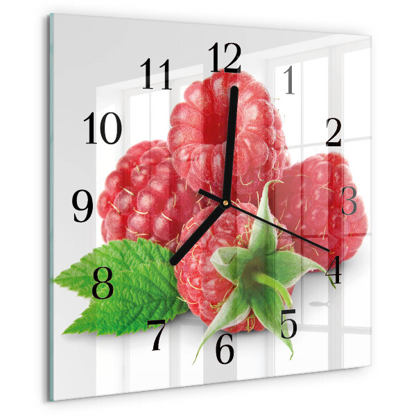 Square wall clock Raspberries