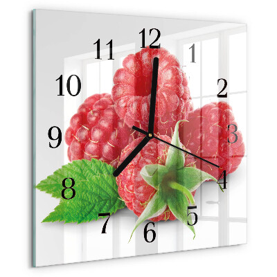 Square wall clock Raspberries