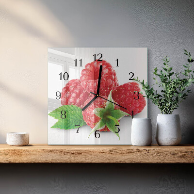 Square wall clock Raspberries