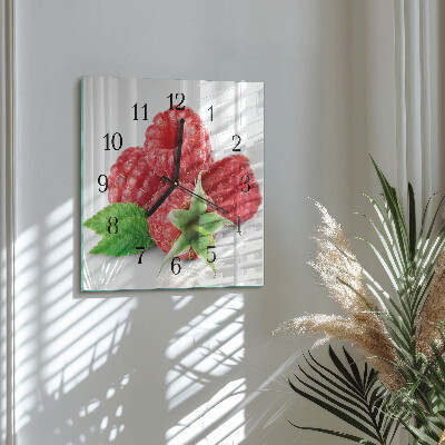 Square wall clock Raspberries