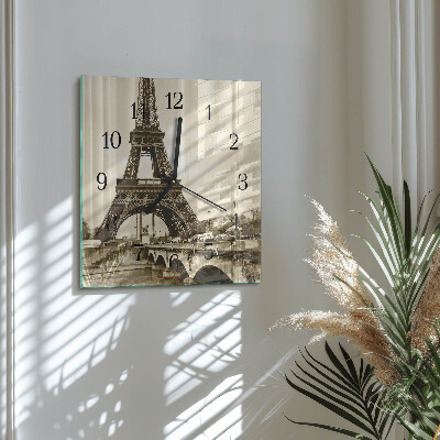 Square wall clock Paris