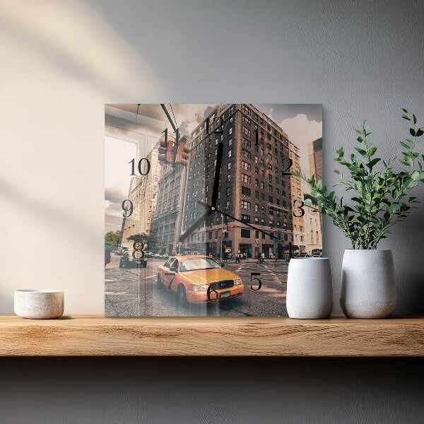 Square wall clock Taxi
