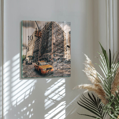 Square wall clock Taxi