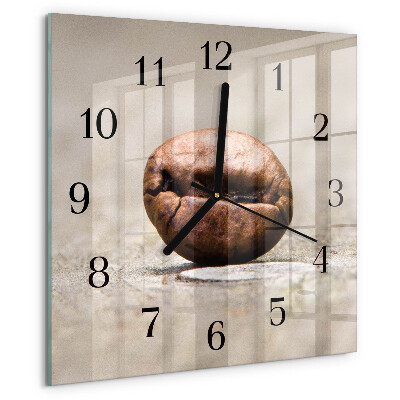 Square wall clock Coffee Bean