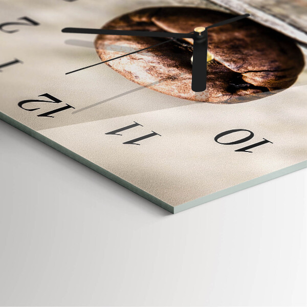 Square wall clock Coffee Bean