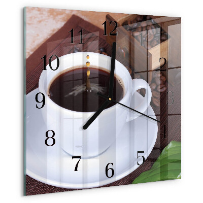 Square wall clock Coffee