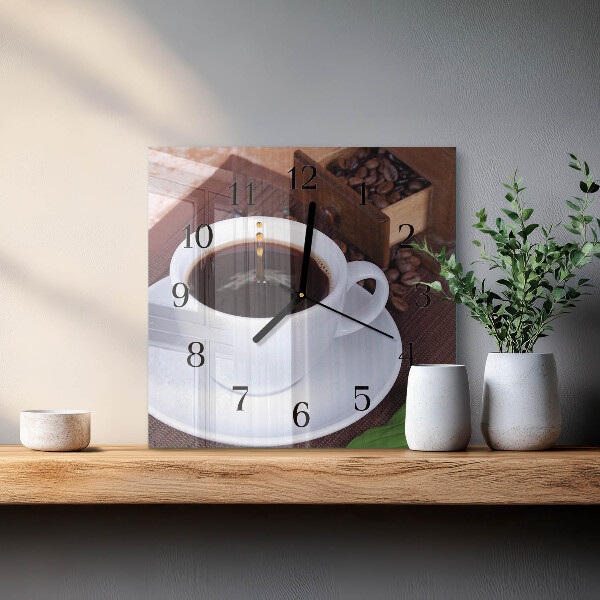 Square wall clock Coffee