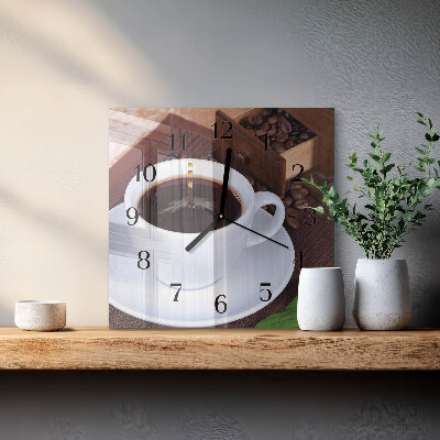 Square wall clock Coffee