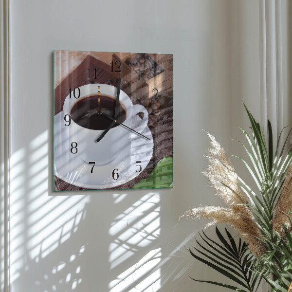 Square wall clock Coffee