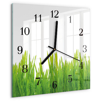 Square wall clock Grass