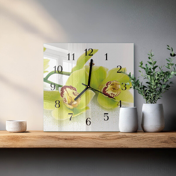 Square wall clock Orchid