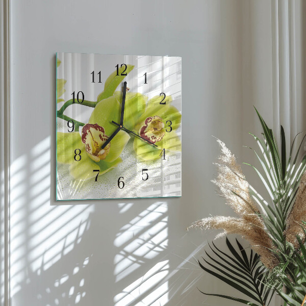 Square wall clock Orchid