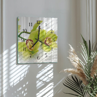 Square wall clock Orchid