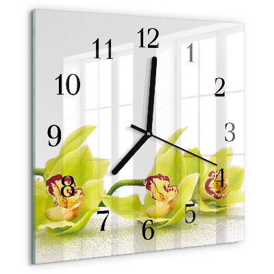 Square wall clock Orchid