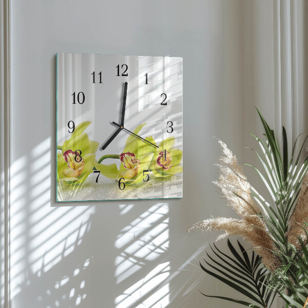 Square wall clock Orchid