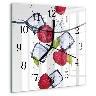 Square wall clock Raspberries