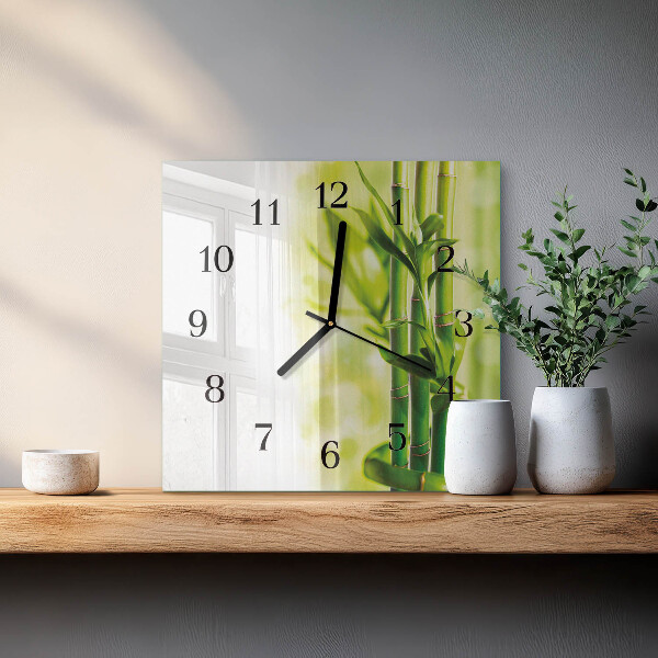 Square wall clock Bamboo