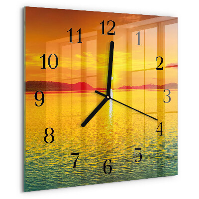 Square wall clock Sunset