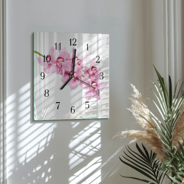 Square wall clock Orchid