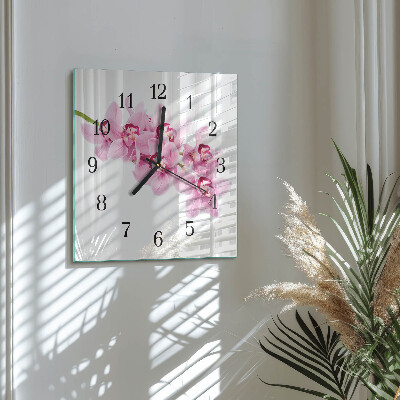 Square wall clock Orchid