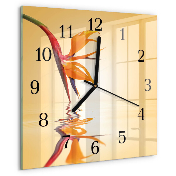 Square wall clock Flower