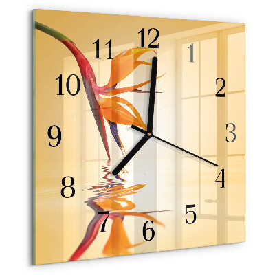 Square wall clock Flower