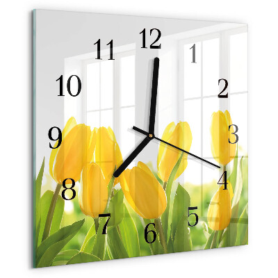 Square wall clock Tulips