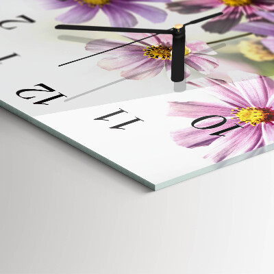 Square wall clock Flowers