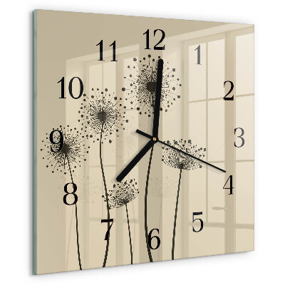 Square wall clock Flowers