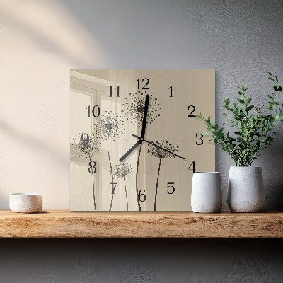 Square wall clock Flowers
