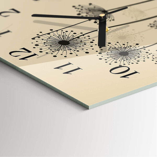Square wall clock Flowers