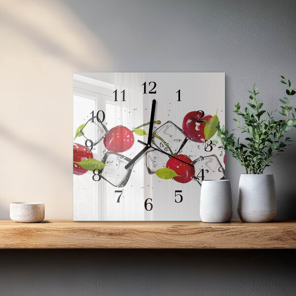 Square wall clock Cherry Ice Cream