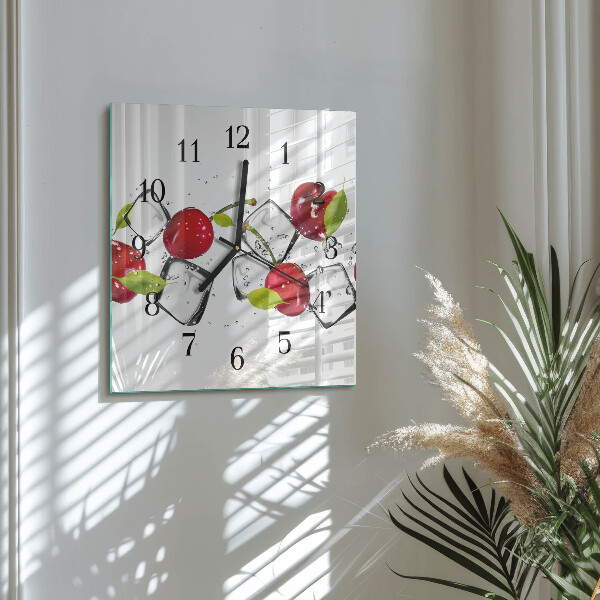 Square wall clock Cherry Ice Cream