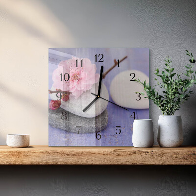 Square wall clock Stones