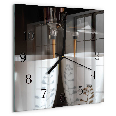 Square wall clock Coffee machine