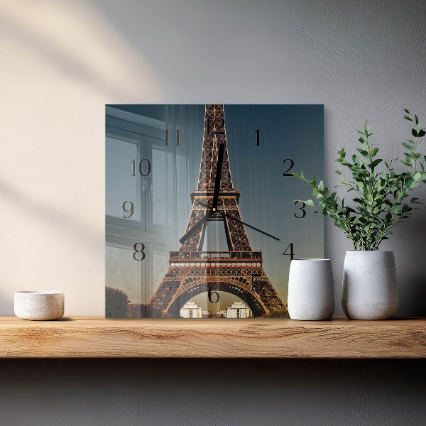Square wall clock Eiffel Tower