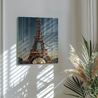 Square wall clock Eiffel Tower