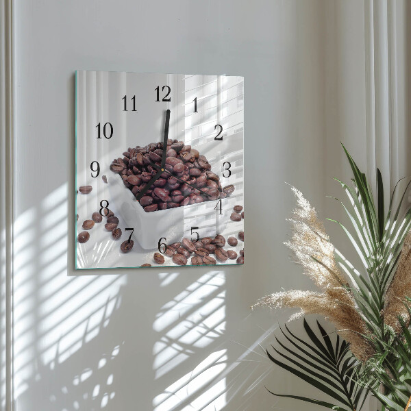 Square wall clock Coffee Beans
