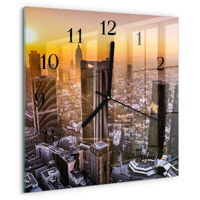 Square wall clock Sunset