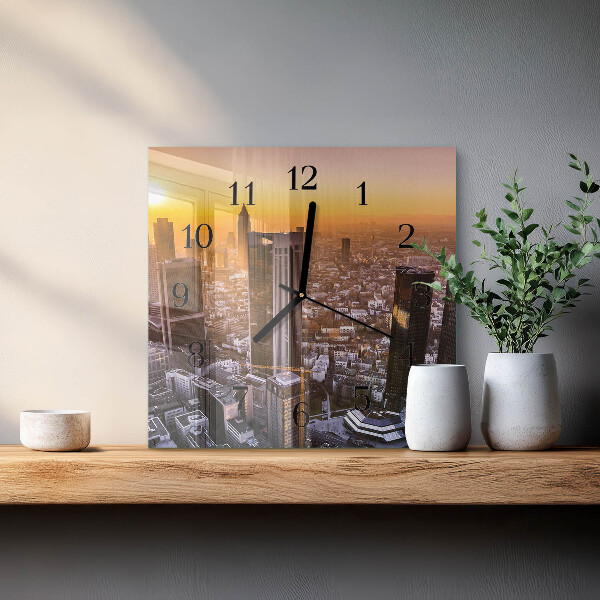 Square wall clock Sunset