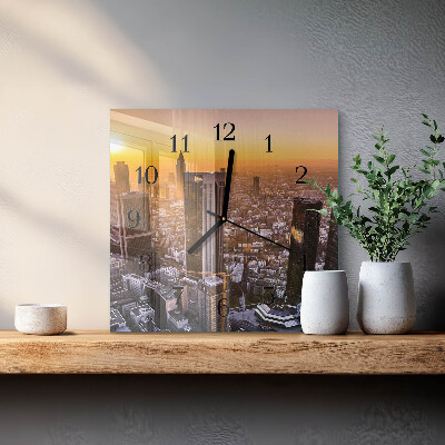 Square wall clock Sunset